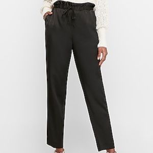 Express-  High Waisted Satin Paperbag Jogger Pant